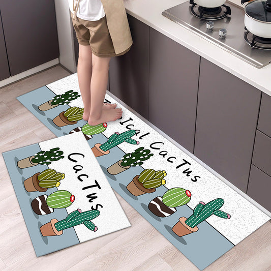 Tapis de sol de cuisine simple et moderne cactus