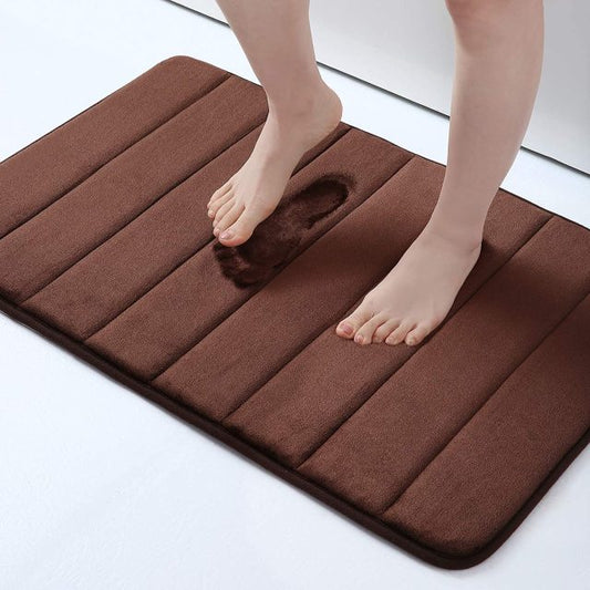 Tapis de bain en coton doux ultra-confortable marron