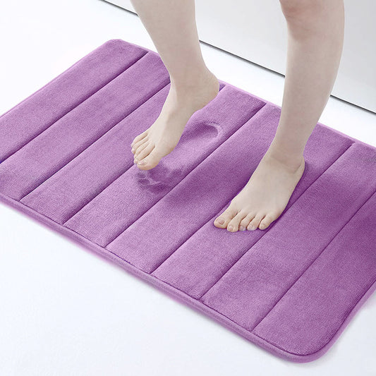 Tapis de bain en coton doux ultra-confortable violet